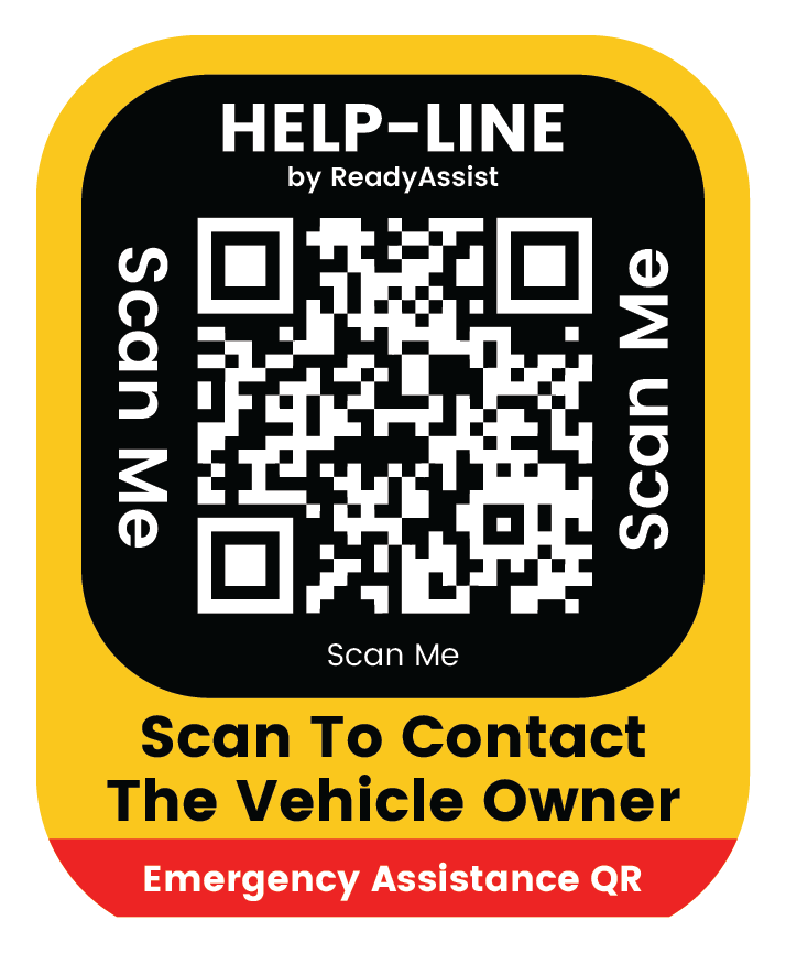 Help-Line Vehicle QR Tag for Contacting Owner